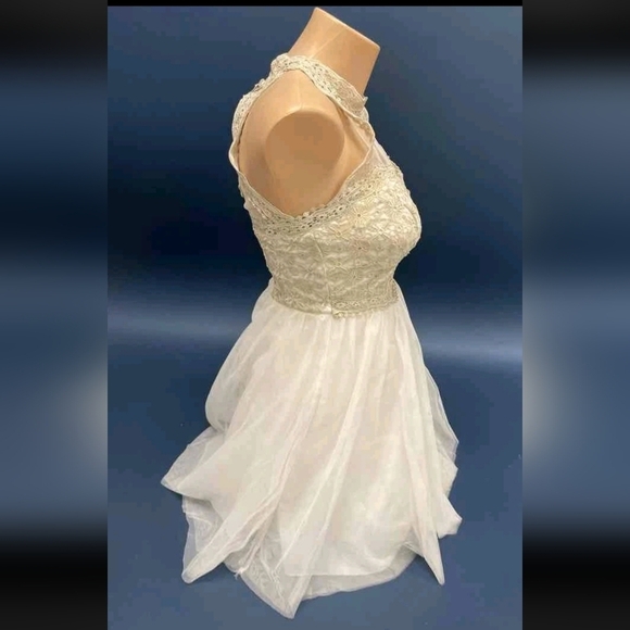 Sequin Hearts White and Black Dress 3 - Picture 4 of 6